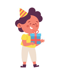 Sticker - birthday boy with gift