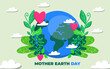 Flat mother earth day vector illustration