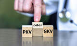 Fototapeta Panele - Cubes form the German expression 'PKV oder GKV' (private health insurance or public health insurance).
