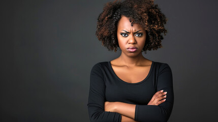 Angry black woman with arms crossed