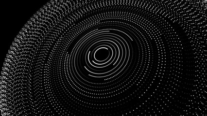 Poster - Abstract Black Hole Background. Concentric Circle Rings Vortex in Space. Universe and Starry Concept. Minimal Art Style Vector Space Illustration.