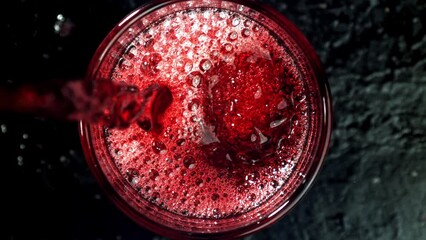 Sticker - Super slow motion red wine. High quality FullHD footage