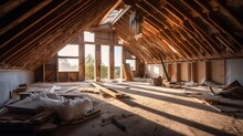 Interior Of A New House Under Construction, Remodeling And Renovation