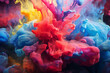 Colorful rainbow holi paint color powder explosion background. generated by AI