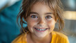 Little Girl With Braces Smiling