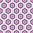 Seamless pattern with purple and blue hexagons