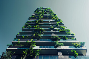 Wall Mural - Eco-Friendly Skyscraper: A Beacon of Environmental Consciousness in the City