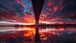 A bridge overlooking a sunset