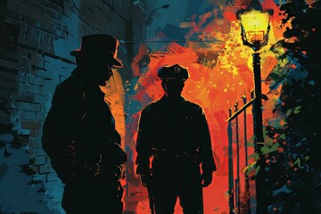 Poster - Under the harsh glow of a streetlamp, a grizzled cop interrogates a suspect in the back alleys of the city, his steely resolve unshaken as he seeks to extract the truth from a web of lies