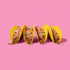 Vibrant Tacos on Pink