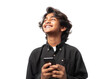 South Asian Teen Smiling with Phone