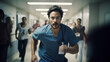 © kusum - Male nurse running in the emergency room in the hospital