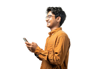 Young South Asian Man with Smartphone