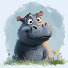 Wall Mural - Hippo illustration