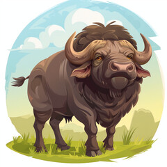 Wall Mural - Buffalo illustration