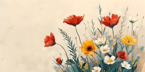 Poster - Vibrant Bouquet of Wildflowers Expressing the Simple Beauty of Love s Gesture