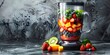 Blender filled with colorful fruits and vegetables ready to make a nutrient packed smoothie