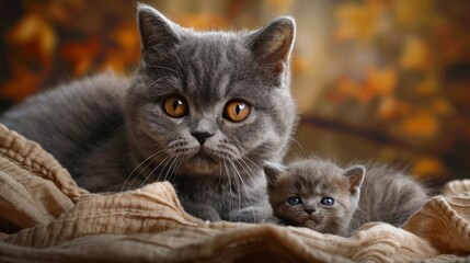 Poster - Two kittens resting on a blanket