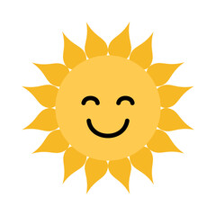 Canvas Print - Happy sun icon. Cute smiling summer sunshine.