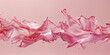 Pink liquid flowing and splashing, Beauty concept, Spring blossom