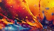 Vivid splash of colorful liquid against a bright backdrop