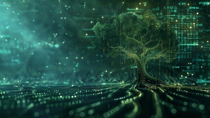 Aufkleber - Binary root tree of the future