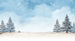 Winter wonderland with snowy pine trees