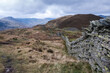 Stone wall in the hills in the Lake District
