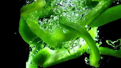 Canvas Print - Super slow motion sweet pepper . High quality FullHD footage