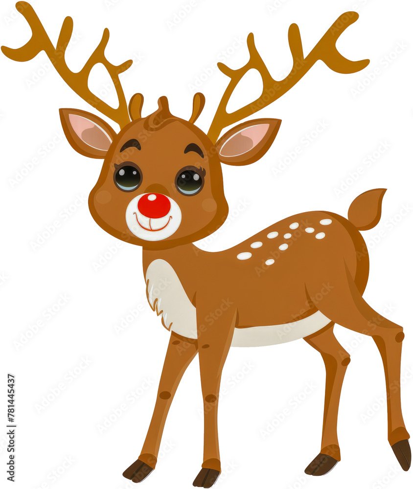 Cute cartoon reindeer clipart cut out png on transparent background ...