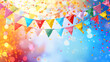 celebration and festival background, Colorful flag and ribbon, Festive event and party, Multicolor background
