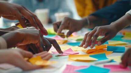 Wall Mural - a teamwork strategy session