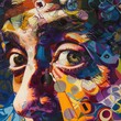 Salvador Dali­ artist inspired style pattern, bright colors, beautiful art