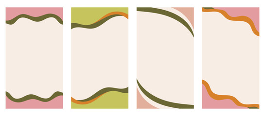 Wall Mural - collection of diverse shapes designed for vertical stories, promo site headers and footers. decorati