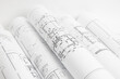 Engineering architectural house drawings and blueprints.	
