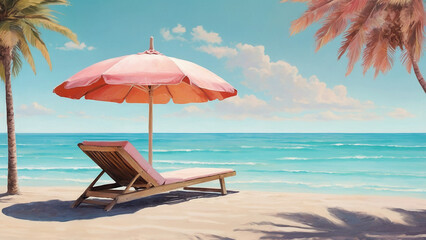 Colorful bright summer poster Generated with AI artificial intelligence programming