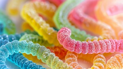 Sticker - Many colored gummy bears on a white dish