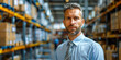 Confident Warehouse Manager Overseeing Logistics Operations