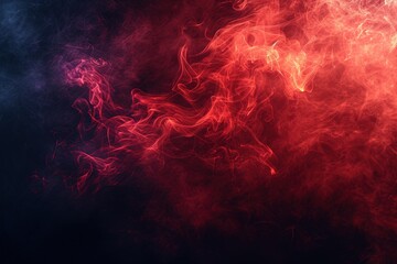 Wall Mural - Red smoke texture on black background