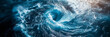 Majestic Ocean Vortex: Aerial View of Swirling Sea Waves