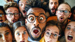 © innluga - Candid group portrait of surprised people looking towards the center of the frame