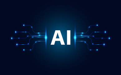 Wall Mural - abstract technology ai computing chipset on circuit board concept working data of artificial intelli