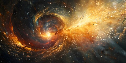 Wall Mural - an interpretation of cosmic energy merging abstract concepts with visual art