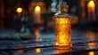 Elixir of immortality in an ancient vial, close up, mystical lighting, high detail, fantasy style
