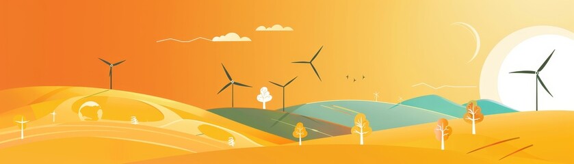 Wall Mural -  A minimalist representation of a renewable energy