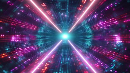 Wall Mural - Abstract motion tunnel modern cyberspace digital Seamless loop tenchnology video background