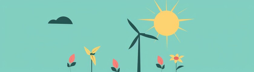 Wall Mural -  A minimalist representation of a renewable energy