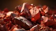 Closeup photograph of raw bauxite ore extracted from bauxite mine