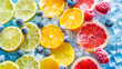 Citrus fruit background. Healthy food