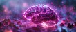 Futuristic AI brain jigsaw, deep purple aura, close-up, intrigue in the evolution of technology